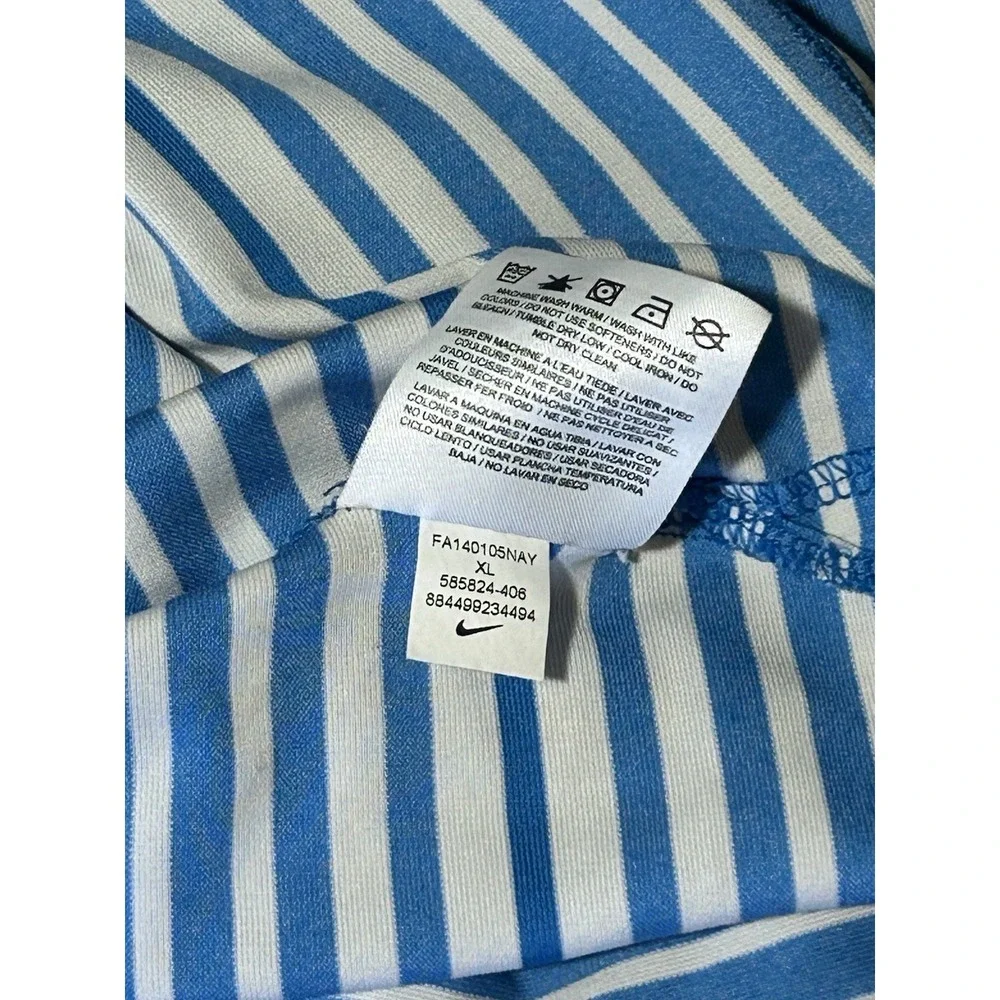 Nike Golf Polo Shirt Mens XL Blue Striped Robert Trent Jones Silver Lakes AL